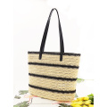 Saco de palha de verão feminino bolsa de praia